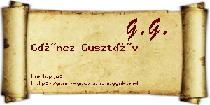 Güncz Gusztáv névjegykártya